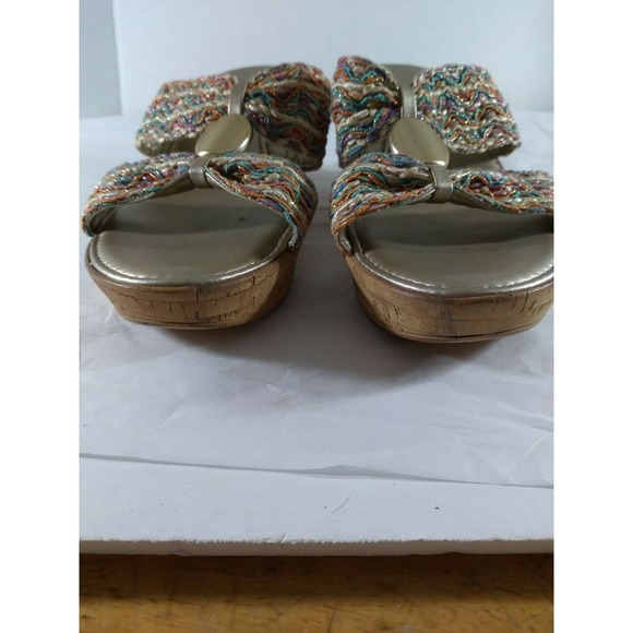 Italian Shoemaker Sandals Cork Wedge  Sz 9.5 - Picture 8 of 10